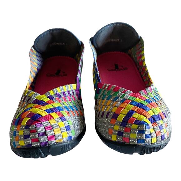 CORKYS Sidewalk Flat Ballerina Woven Multicolor Round Toe Shoe Lightweight 7 EUC - Picture 3 of 9
